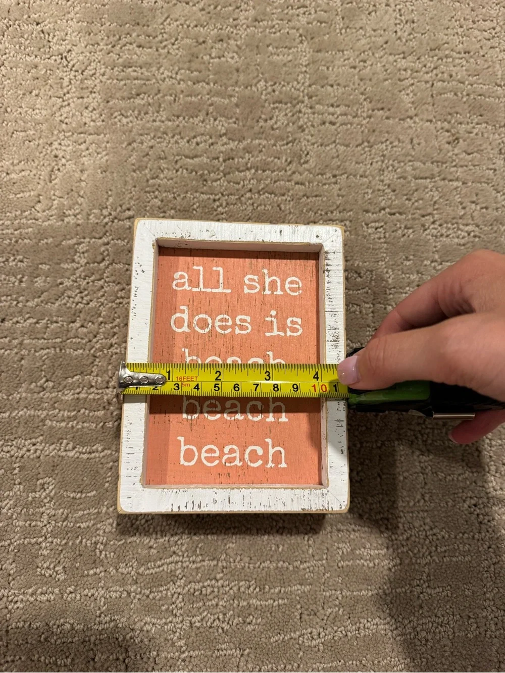 Primitives by Kathy Coral and White Framed Beach Quote Sign